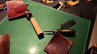 Sanding and Dyeing Leather card holders [upl. by Harat]