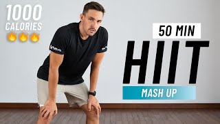 50 MIN FAT BURNING HIIT WORKOUT  Full body Cardio No Equipment No Repeat [upl. by Illil]