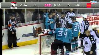 Milwaukee vs Charlotte Line Brawl Nov 29 2014 [upl. by Halil]