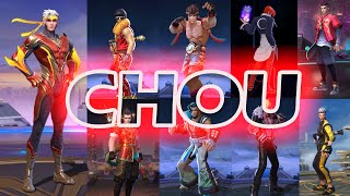 CHOU ALL SKIN INTRO HD 60FPS MOBILE LEGENDS 2021  MLBB  1080p 60FPS [upl. by Rosemonde]