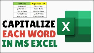 How to Capitalize Each Word in Excel [upl. by Dustman]