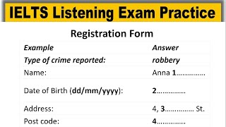 Registration Form listening practice test 2023 with answers  IELTS Listening Practice Test [upl. by Zebulen]