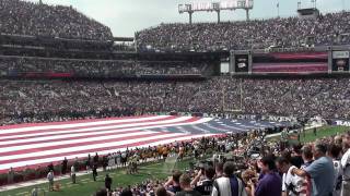 Ravens Steelers Giant Flag and Fly Overm2ts [upl. by Pain377]