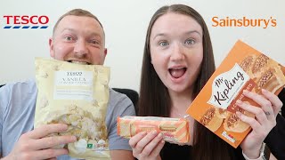 TASTE TESTING NEW IN SNACKS FROM TESCO amp SAINSBURYS  JULY 2024 [upl. by Einegue]