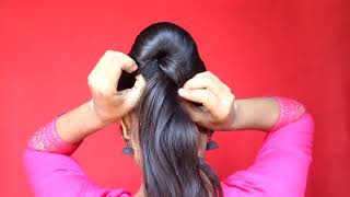 Awesome Hair Style । beautiful Easy Unique Juda hairstyle For Thin Hair । Amazing wedding Bun [upl. by Lisetta]