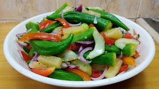 A VERY HEALTHY AND DELICIOUS OKRA SALAD WITH SIMPLE INGREDIENTS AT MADALING GAWIN [upl. by Montague770]