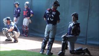 Minnesota Twins Catcher Jason Castro working with Dan Rohlfing on receiving and framing 21817 [upl. by Nyral195]