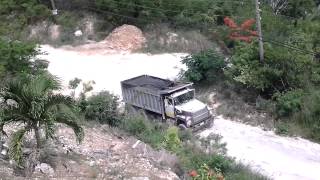 Ford L8000 Dump Truck Climbing Hill With a Load of Asphalt [upl. by Gabbi]