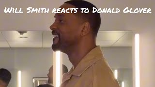 Will Smiths reaction to Donald Glover mentioning him at the BET Awards [upl. by Aeslehs]