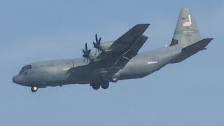 Lockheed Martin C130J30 Super Hercules landing at Meadows Field [upl. by Ezar]