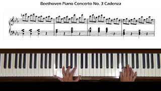 Beethoven Cadenza from Piano Concerto No 3 Op 37 Piano Tutorial [upl. by Llertnom]