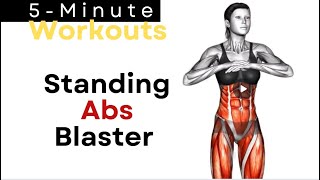 5 Minute Workout STANDING ONLY to lose BELLY FAT [upl. by Engelbert]