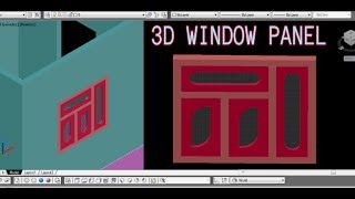 Window panel design in Autocad 3D in 3D house Autocad 3D Window panel Tutorial  CAD CAREER [upl. by Aihn235]