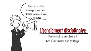 Procédure de licenciement disciplinaire dun salarié non protégé [upl. by Mhoj]