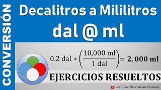 Decalitros a Mililitros dal a mL [upl. by Lezirg]