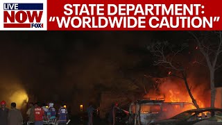 ALERT State Department issues global alert for US citizens as war rages in Middle East [upl. by Orpha712]