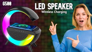 LED Bluetooth Speaker  G500 Wireless Charging Review [upl. by Okorih]