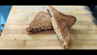 How to make Nutella Peanut Butter Sandwich  Nutella  Peanut Butter  Lunch Box recipe dessert [upl. by Constantine431]