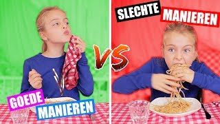 GOEDE MANIEREN vs SLECHTE MANIEREN SKETCH ♥DeZoeteZusjes♥ [upl. by Ilrahs147]