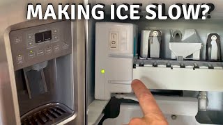 GE Refrigerator Ice Maker Making Ice Slowly Easy Fix [upl. by Eiduj682]