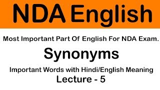 NDA English Synonyms  Synonyms for NDA  NDA English Important Chapter Synonym [upl. by Ayotas]