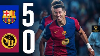 HIGHLIGHTS  FC BARCELONA 5 vs 0 YOUNG BOYS  UEFA CHAMPIONS LEAGUE 202425 [upl. by Teador]