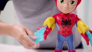 Marvel Spidey and his Amazing Friends  Electronic Suit Up Spidey Action Figure [upl. by Orabelle]