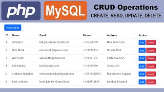 PHP and MySQL with CRUD Operations Create Read Update Delete [upl. by Halik]