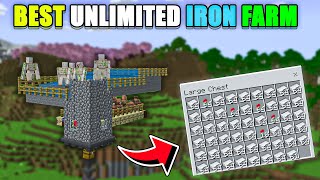 How to Create a Unlimited Iron Farm in Minecraft Pe  121 Easy IRON Farm Tutorial 300 ironHour [upl. by Kalinda]