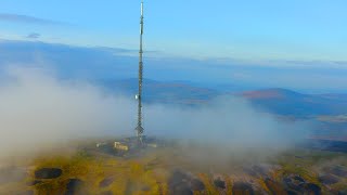 Kippure Mountain  TV Mast  Wicklow Mountains  Drone Above Clouds  4K [upl. by Nnywg516]