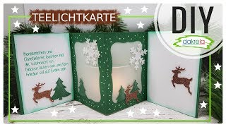 Weihnachtskarte Teelichtkarte mit Glitzer Kartenbasteln DIY Papier Inspiration Anleitung  deutsch [upl. by O'Donovan578]