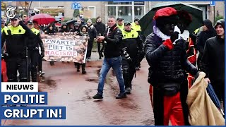 Politie grijpt in na confrontatie tussen zwarte pieten en KOZP [upl. by O'Reilly]