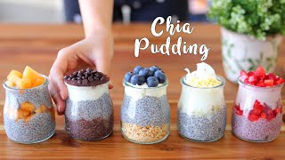 CHIA PUDDING per la COLAZIONE  Leggeri e Freschi per lEstate  5 Colazioni Gustose [upl. by Avilo]