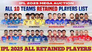 IPL 2025All Teams Retained amp Released Players List  RCB KKR MI CSK DC GT RR SRH [upl. by Say939]