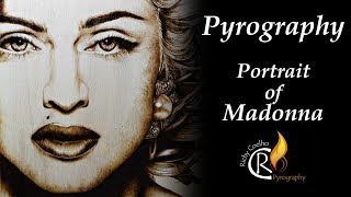 pyrography – A Madonna portrait [upl. by Arbmahs803]