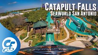 Catapult Falls onride 5K 60fps SeaWorld San Antonio [upl. by Redmer]