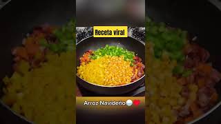 Receta viral de Arroz Navideño video completo en mi canal [upl. by Arihsat201]