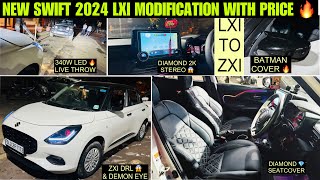 Swift modified 2024🔥swift lxi to zxi🔥swift Headlight DRL 🔥swift 2024 Foglight projector [upl. by Yntruoc]