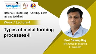 Lec 37 Types of metal forming processesII [upl. by Idisahc744]