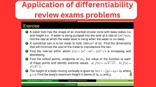 Application of differentiation review problems optimisation rate of change maximum and minimum [upl. by Anahir]