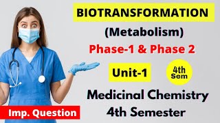 Drug metabolism phase 1 and phase 2। Medicinal chemistry 4th semester B Pharm।Biotransformation। [upl. by Llohcin]