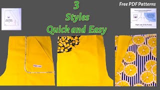 How to Sew Pants Pocket Easy Way3 Styles of Quick Simple TrouserSkirt Pocket Beginners Tutorial [upl. by Okoyik]