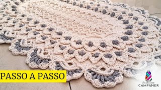 TAPETE RUSSO EM CROCHÊ ALICE  PASSO A PASSO  CrochetariaOficial [upl. by Galang]