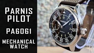 Parnis pilot 44mm mechanical watch PA6061 review Seagull ST3600 281 gemislaguna automaticwatch [upl. by Jenifer613]