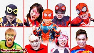 TEAM SPIDERMAN vs BAD GUY TEAM KID SPIDERMAN amp SpiderMan Destroy Zombie disaster Live Action [upl. by Ecaj]