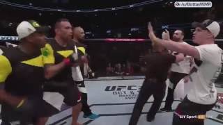 Fabricio Werdum briga com treinador adversário  UFC 203 [upl. by Anilorac726]