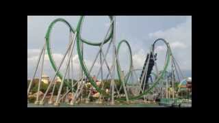 Parques de Orlando  Incredible Hulk Coaster Montanha Russa   Universal Studios [upl. by Thalassa]