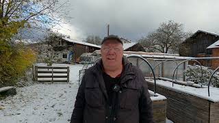 Garten 202383 – der erste Schnee 2023 [upl. by Irollam]