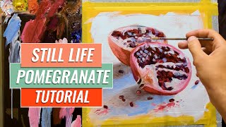 How to Paint Realistic Pomegranate in Oils [upl. by Pearce729]