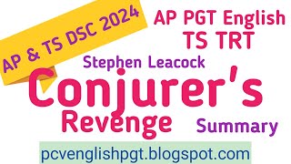 Conjurors Revenge Leacock Summary in Telugu I AP TS PGT TRT English Conjurers Revenge [upl. by Ainitsirc]